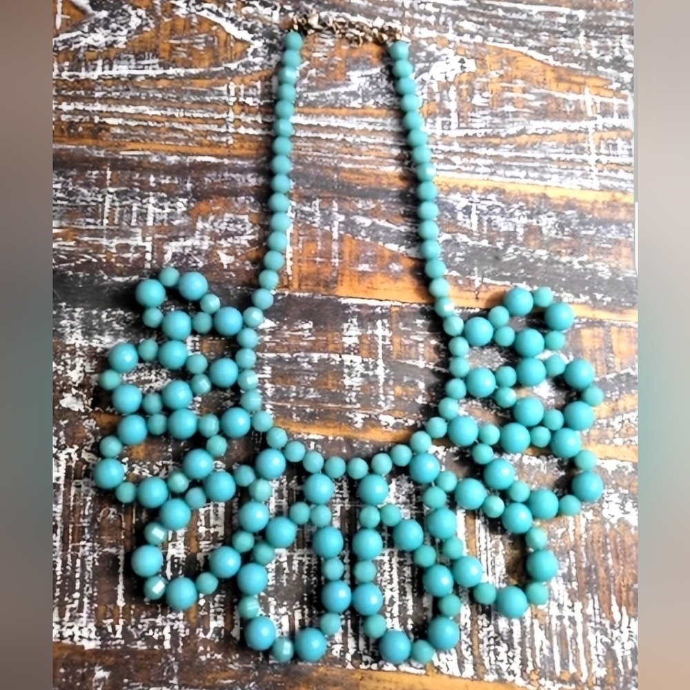 VTG Turquoise Beaded Statement Necklace